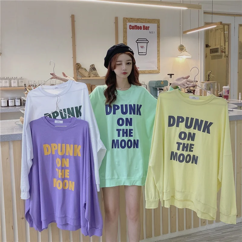 Женские осенние пуловеры с круглым вырезом, Свободный свитшот в Корейском стиле с буквенным принтом для ленивых, Женский Повседневный Топ с...
Женские осенние пуловеры с круглым вырезом, Свободный свитшот в Корейском стиле с буквенным принтом для ленивых, Женский Повседневный Топ с...