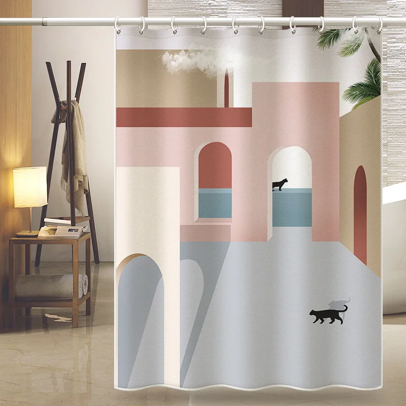 Nordic Morandi color block shower curtain bathroom curtain fabric waterproof polyester bath decoration shower curtain with hook
Nordic Morandi color block shower curtain bathroom curtain fabric waterproof polyester bath decoration shower curtain with hook