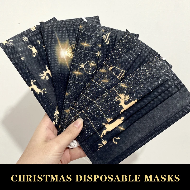 Christmas Disposable 3-layer Face Mask Black Mouth Caps 3-layer With Meltblown Dustproof Women Man Mascarillas Masque For Adult
Christmas Disposable 3-layer Face Mask Black Mouth Caps 3-layer With Meltblown Dustproof Women Man Mascarillas Masque For Adult