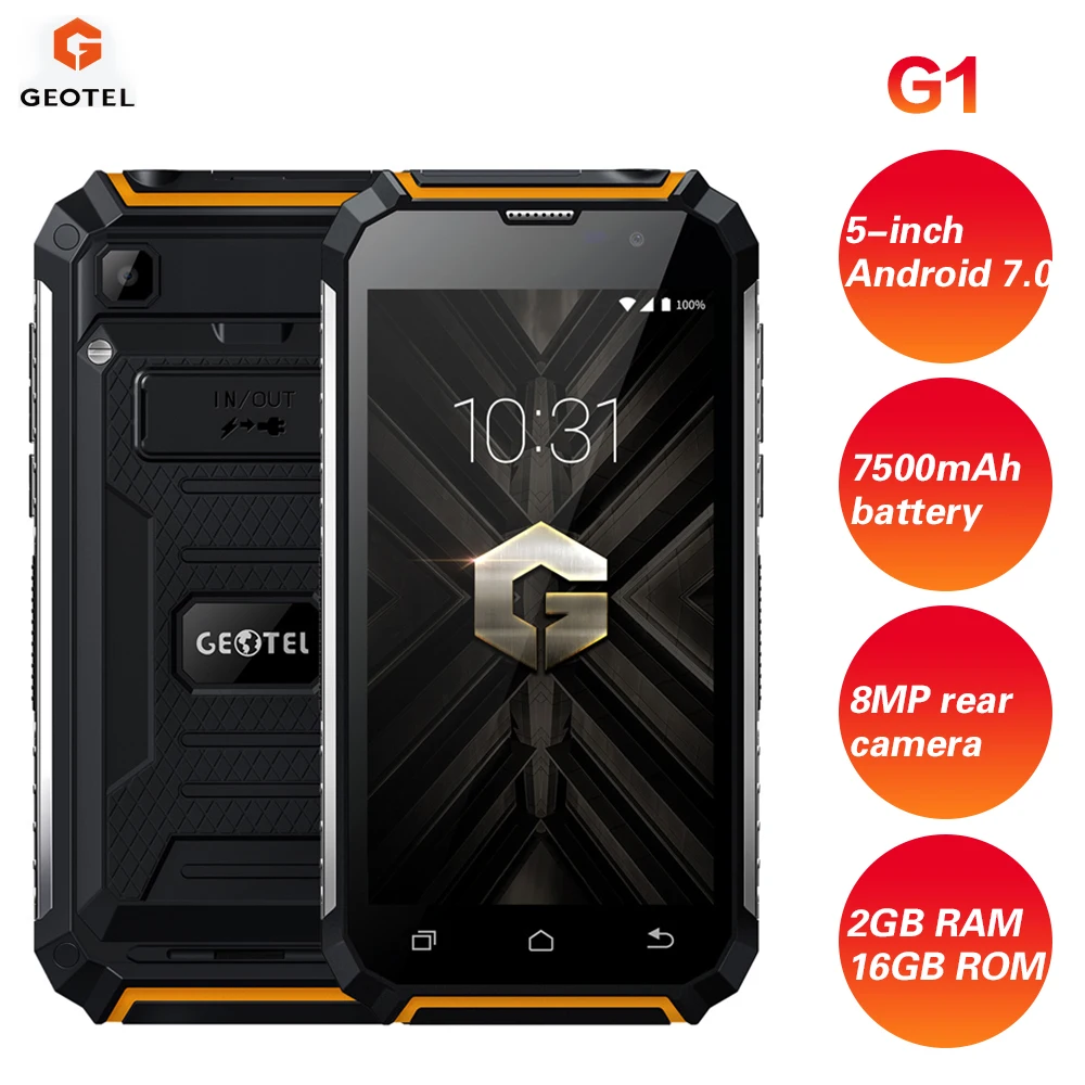 Смартфон GEOTEL G1 3g 5 дюймов Android 7 0 2 Гб ОЗУ 16 ПЗУ четырехъядерный процессор MTK6580A 7500