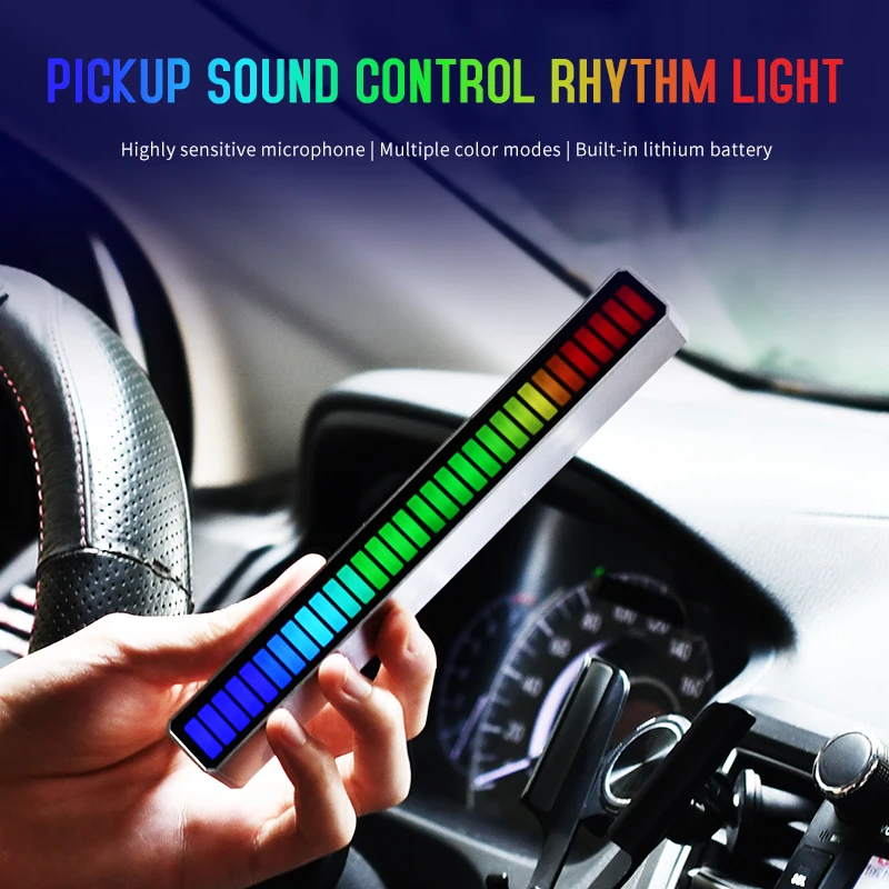 32LED Voice-activated Pickup Rhythm Light Car Atmosphere Desktop Audio Spectrum RGB Colorful LED Sound Music USB Light Adjustabl
32LED Voice-activated Pickup Rhythm Light Car Atmosphere Desktop Audio Spectrum RGB Colorful LED Sound Music USB Light Adjustabl