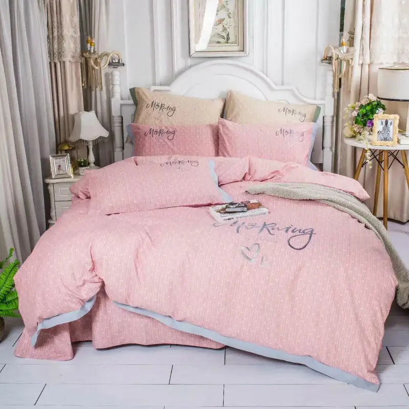 Iva Show Pink Cotton Sanding Bedding Set Embroidered Reactive Print Bed Set Embroidery Pillowcase Queen Size Bed Four-pieces
Iva Show Pink Cotton Sanding Bedding Set Embroidered Reactive Print Bed Set Embroidery Pillowcase Queen Size Bed Four-pieces