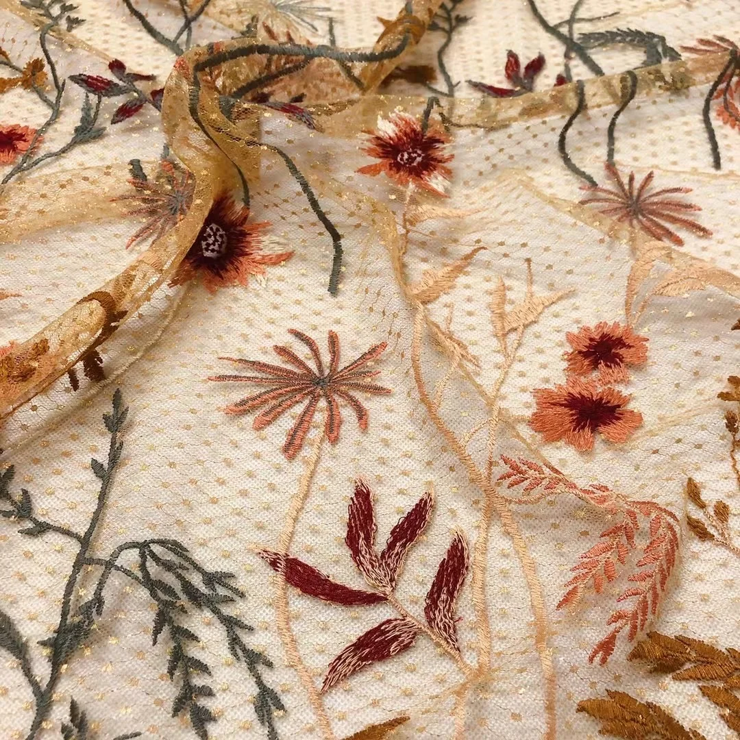 Golden Net Leaf Flowers Grass Embroidered Cloth Cheongsam Evening Dress Lace Fabric French Nigerian Lace Fabrics For Sewing
Golden Net Leaf Flowers Grass Embroidered Cloth Cheongsam Evening Dress Lace Fabric French Nigerian Lace Fabrics For Sewing