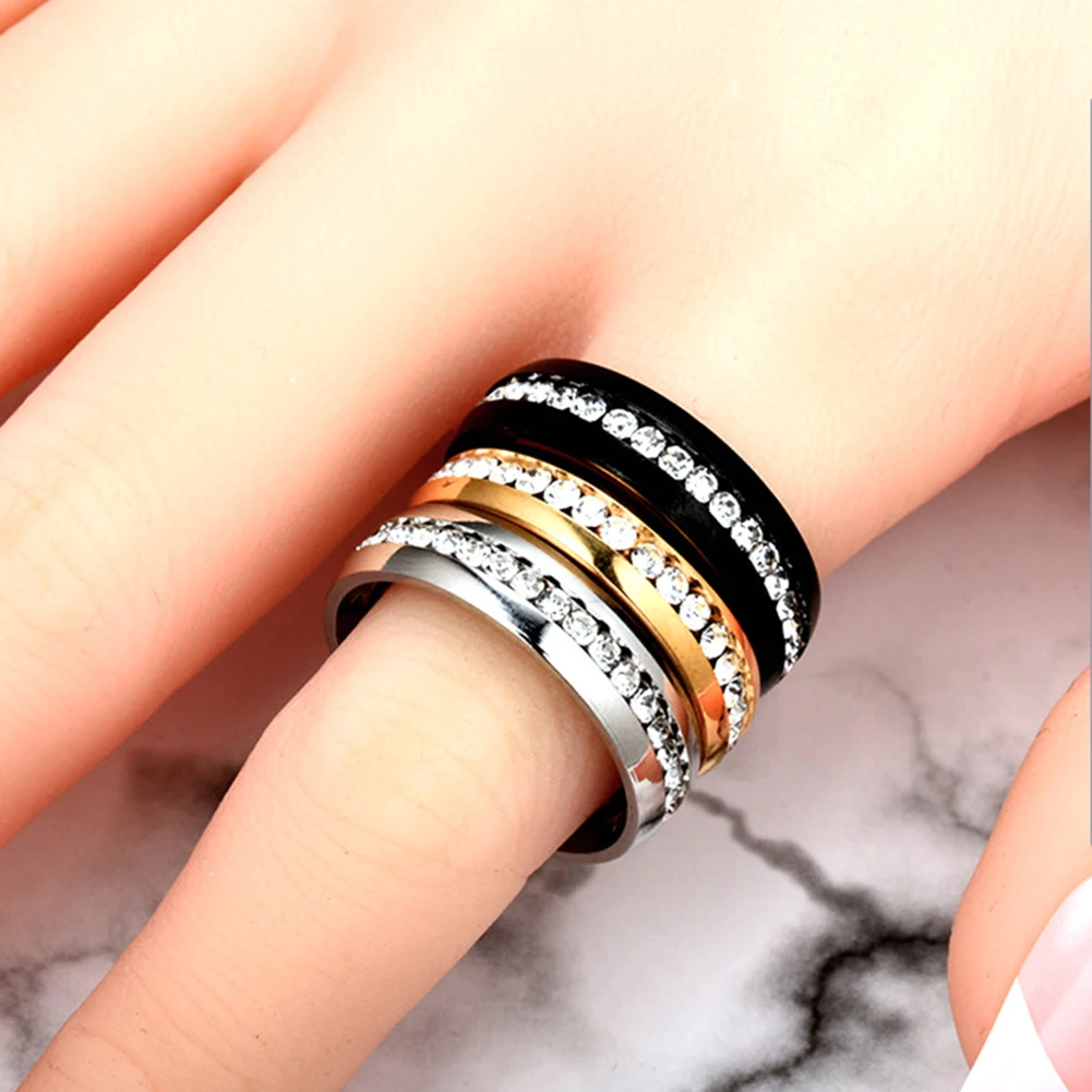 Fashion Women Rings Wedding Design Stainless Steel Exquisite Jewelry Ring Gift Black Gold Silver Ring For Women High Quality
Fashion Women Rings Wedding Design Stainless Steel Exquisite Jewelry Ring Gift Black Gold Silver Ring For Women High Quality