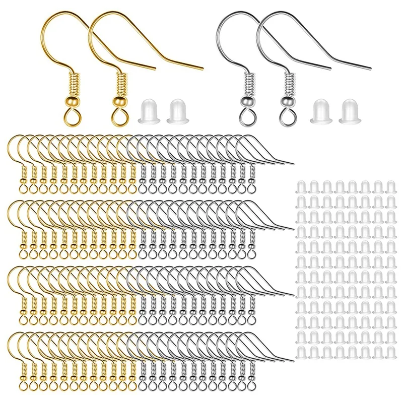Earring Hooks,50 Pairs Earring Hooks, Hypoallergenic Earring Hooks with Clear Earring Backs for DIY Jewelry Making
Earring Hooks,50 Pairs Earring Hooks, Hypoallergenic Earring Hooks with Clear Earring Backs for DIY Jewelry Making