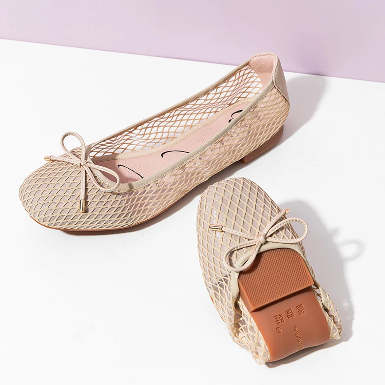 Женские сетчатые туфли Quicheshoes, элегантные универсальные туфли на плоской подошве, складные Балетки с круглым носком, Новинка лета 2021 
Женские сетчатые туфли Quicheshoes, элегантные универсальные туфли на плоской подошве, складные Балетки с круглым носком, Новинка лета 2021