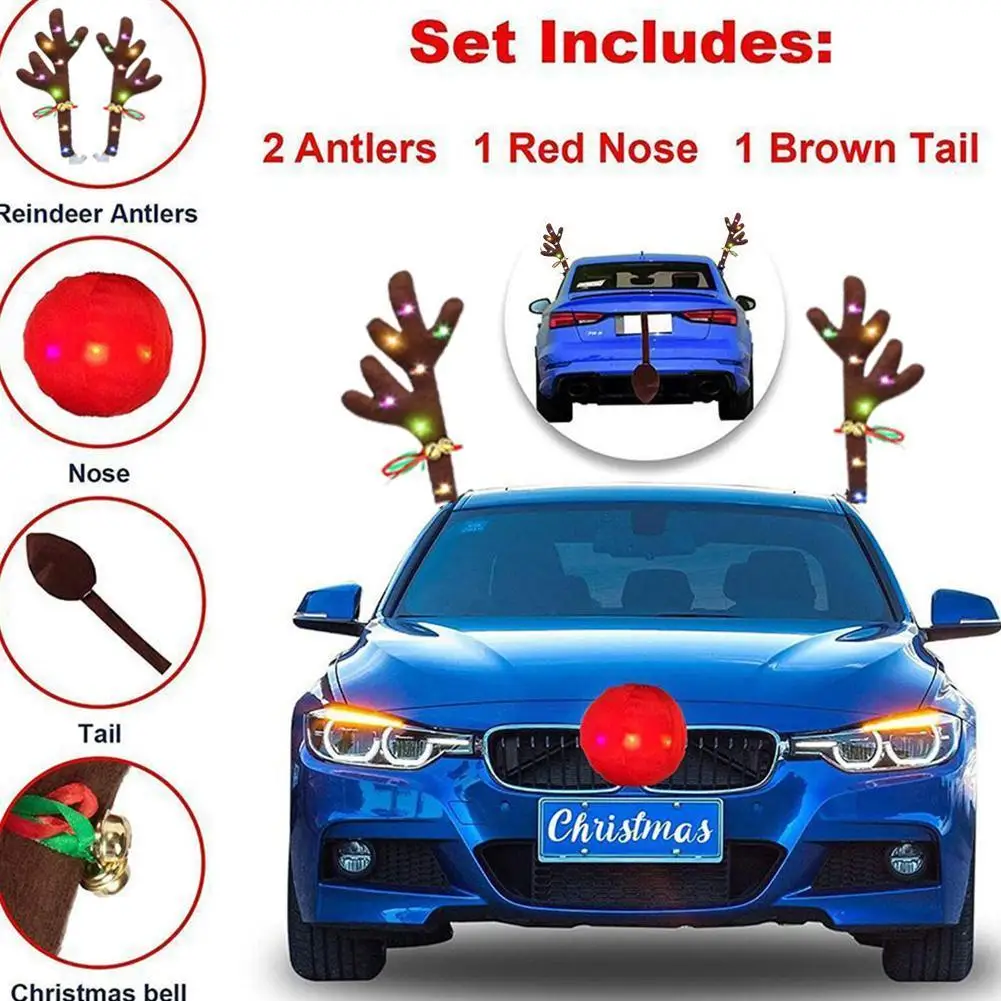 2 Antlers + 1 nose Cute Vehicle Nose Horn Costume Set Horn And Red Nose Christmas Supplies Rudolf Reindeer Christmas Car Decor
2 Antlers + 1 nose Cute Vehicle Nose Horn Costume Set Horn And Red Nose Christmas Supplies Rudolf Reindeer Christmas Car Decor