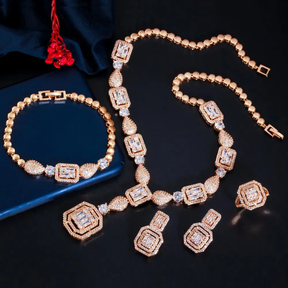 ThreeGraces 4pcs Gorgeous Cubic Zirconia Stone Luxurious Nigerian Dubai Bridal Wedding Statement Jewelry Set for Women TZ564
ThreeGraces 4pcs Gorgeous Cubic Zirconia Stone Luxurious Nigerian Dubai Bridal Wedding Statement Jewelry Set for Women TZ564