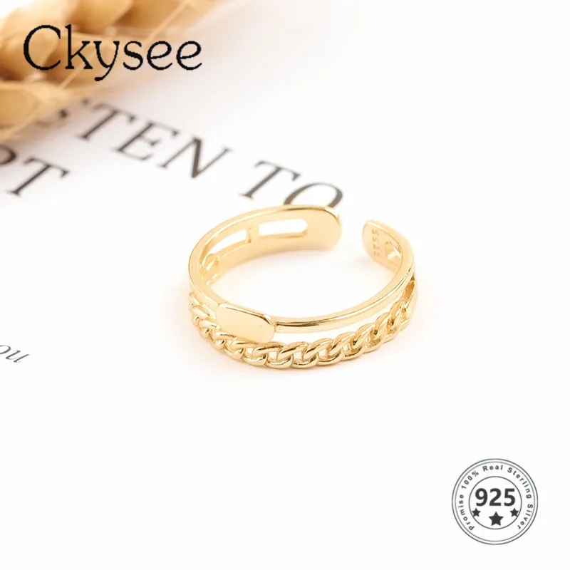 Ckysee 2020 Trend 925 Sterling Silver Rings Golden Braided Chain Jewelry For Women Rings Fashiong Jewelry
Ckysee 2020 Trend 925 Sterling Silver Rings Golden Braided Chain Jewelry For Women Rings Fashiong Jewelry