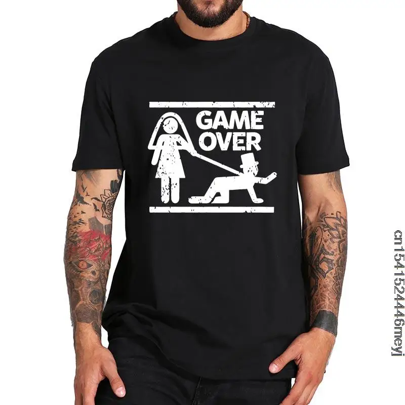Humour Mariage Game Over T Shirt New Adventure For Male T-Shirt 100% Cotton Soft Crew Neck Premium Tee Tops
Humour Mariage Game Over T Shirt New Adventure For Male T-Shirt 100% Cotton Soft Crew Neck Premium Tee Tops
