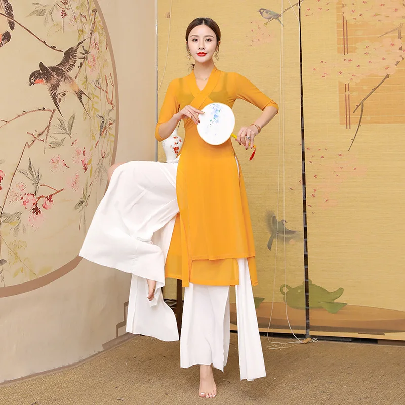Women China Classical Belly Dance Costumes Hanfu Suits To Practice Oriental Dance Dress Pants Ladies Transparent Mesh Cheongsam
Women China Classical Belly Dance Costumes Hanfu Suits To Practice Oriental Dance Dress Pants Ladies Transparent Mesh Cheongsam