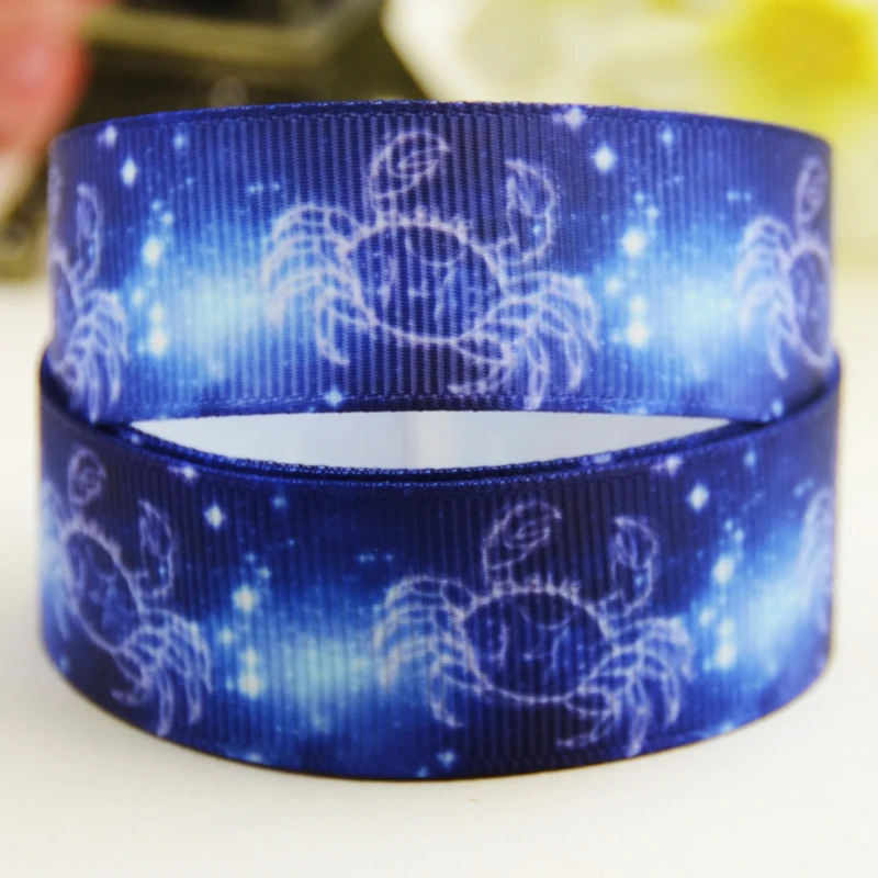 7/8 "22 мм 1" 25 1 1/2 "38 3" 75 вечерние ленты с принтом рака и зодиака 10 ярдов X