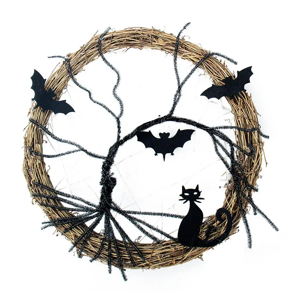 Light Up Halloween Wreath For Front Door Bat Cat Wreath With Light, Horror Party Garland Terrifying Front Door Home
Light Up Halloween Wreath For Front Door Bat Cat Wreath With Light, Horror Party Garland Terrifying Front Door Home