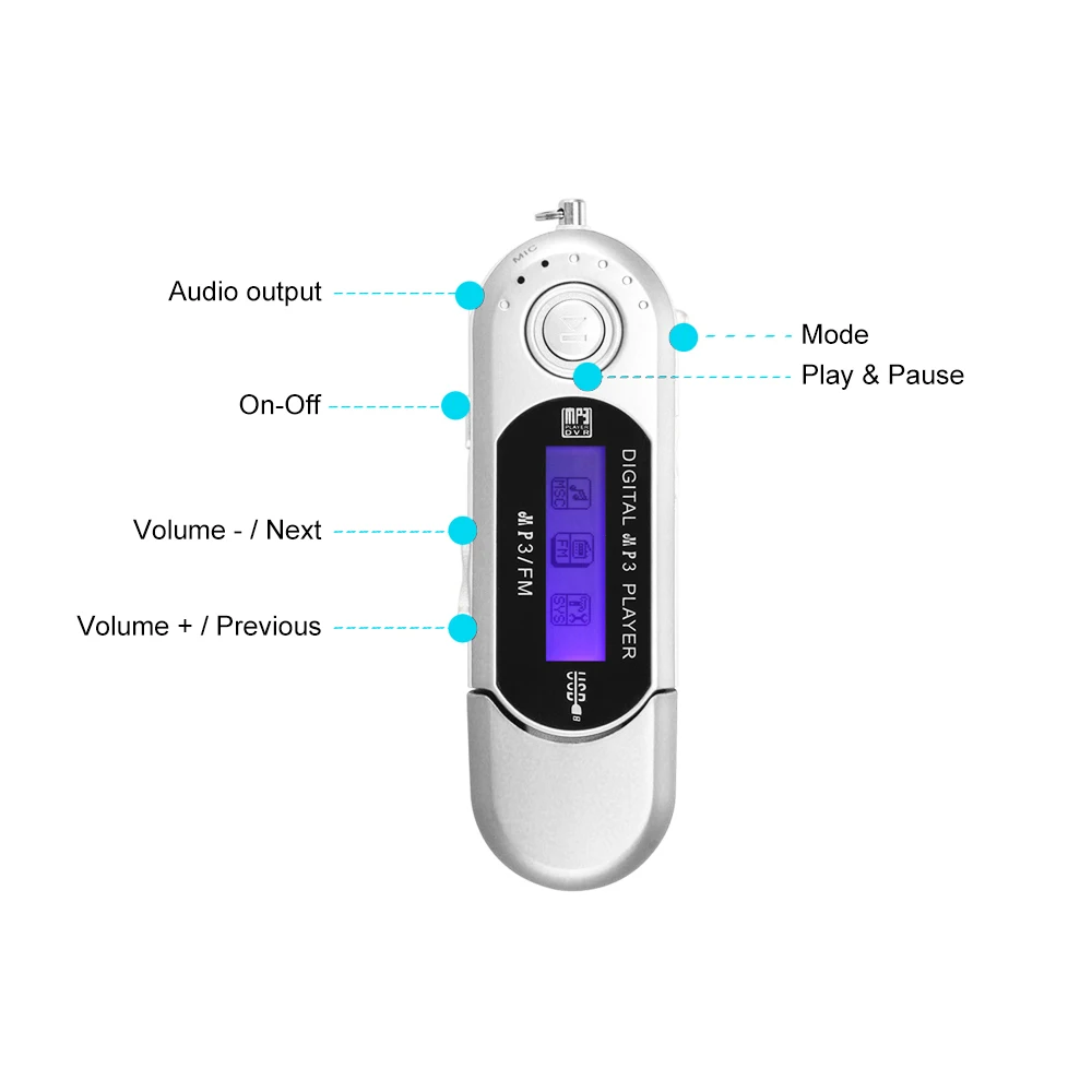 J-boxing USB MP3 Music Player Digital LCD Screen Support 32GB TF Card & FM Silver 
J-boxing USB MP3 Music Player Digital LCD Screen Support 32GB TF Card & FM Silver