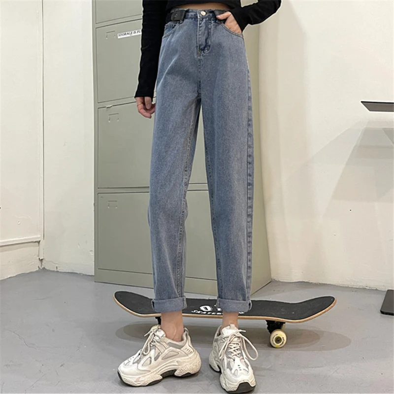 High Street Chic Hong Kong Style Jeans Women's Spring and Autumn 2021 High Waist Loose Ins Straight Slimming Ankle-Length Dad
High Street Chic Hong Kong Style Jeans Women's Spring and Autumn 2021 High Waist Loose Ins Straight Slimming Ankle-Length Dad