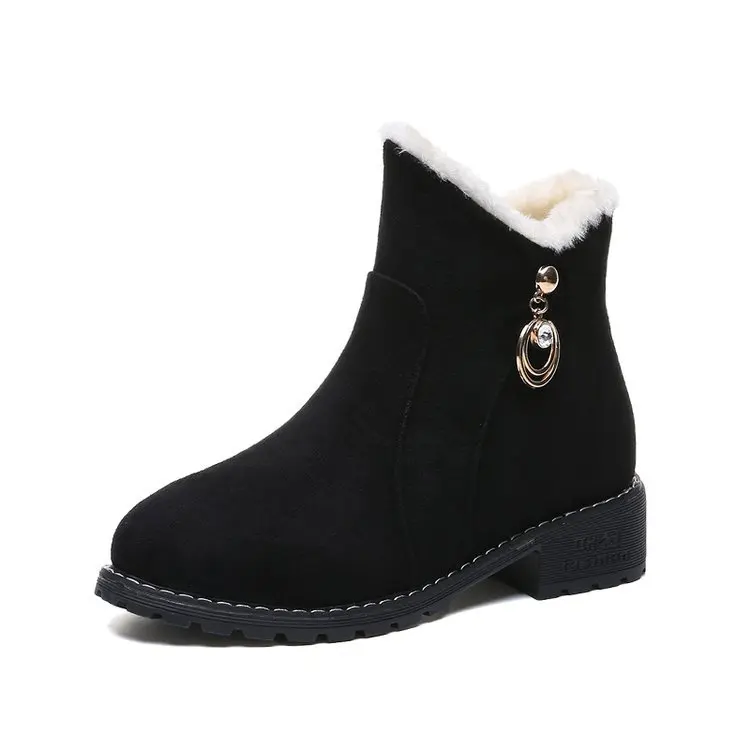 Round Toe Artificial Velboa Short Women's Boots Side Zipper Mid Heel Rubber Suede Fashion Boots, Snow Boots 
Round Toe Artificial Velboa Short Women's Boots Side Zipper Mid Heel Rubber Suede Fashion Boots, Snow Boots