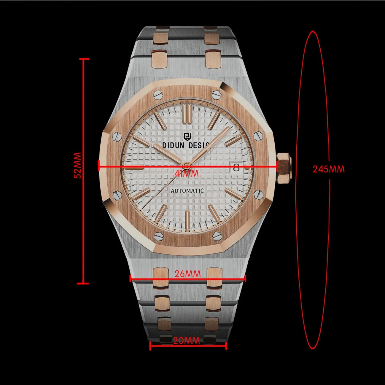 DIDUN DESIGN Automatic Watch 41mm Japan MIYOTA 8215 Movement Sapphire Glass Full Stainless Steel Mechanical Watches
DIDUN DESIGN Automatic Watch 41mm Japan MIYOTA 8215 Movement Sapphire Glass Full Stainless Steel Mechanical Watches