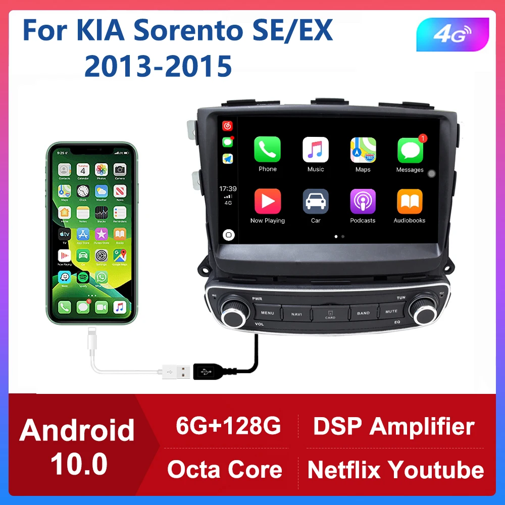 6GB+128GB Car Radio For Kia Sorento EX/SX 2013 2014 2015 Android10 Tape Recorder GPS Navi Car Stereo Head Unit No DVD CD Player
6GB+128GB Car Radio For Kia Sorento EX/SX 2013 2014 2015 Android10 Tape Recorder GPS Navi Car Stereo Head Unit No DVD CD Player