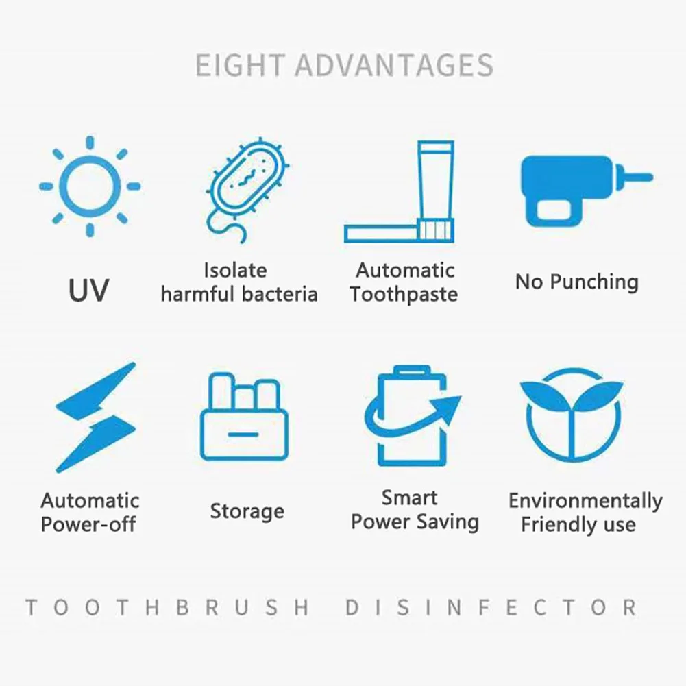 Smart UV Toothbrush Sterilizer Solar Energy Electric Toothbrush Disinfectant Cleaning Wall Mount Toothpaste Dispenser Holder
Smart UV Toothbrush Sterilizer Solar Energy Electric Toothbrush Disinfectant Cleaning Wall Mount Toothpaste Dispenser Holder