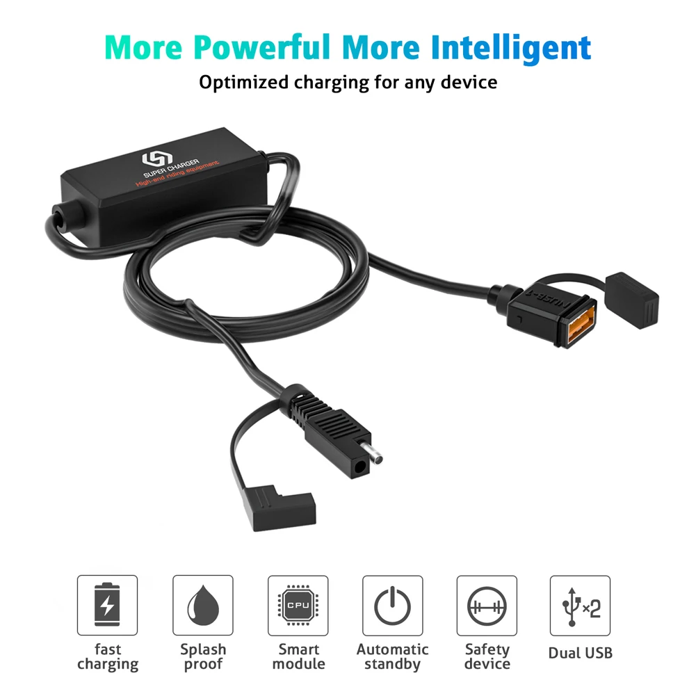 USB Cable Adapter Waterproof USB Charger Quick for Motorcycle Cellphone Smart Phone Tablet GPS and More
USB Cable Adapter Waterproof USB Charger Quick for Motorcycle Cellphone Smart Phone Tablet GPS and More