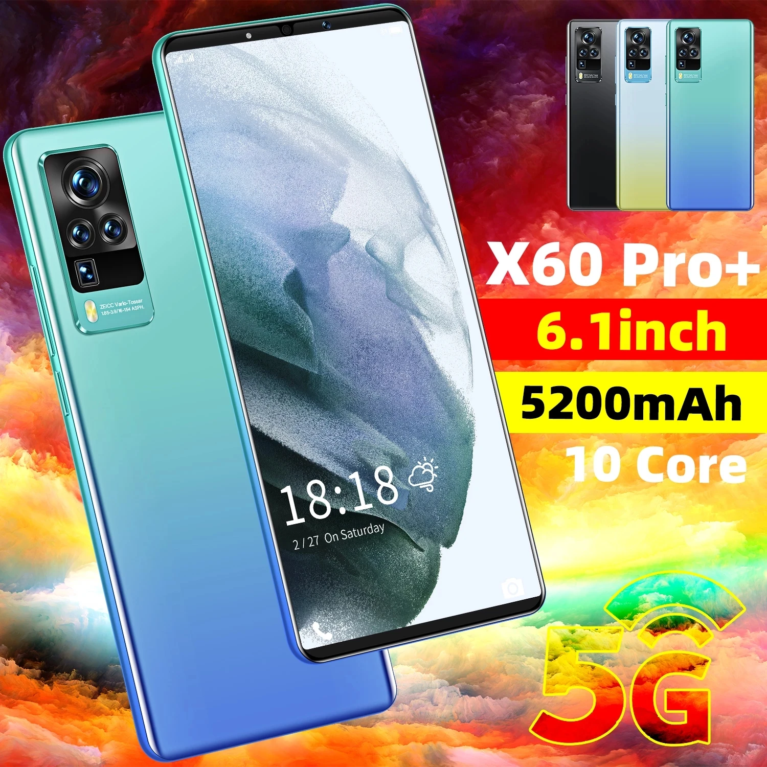 X60 Pro+ 5G Global Version Smartphone 6.1 Inch Undefined Android11 Snapdragon888 12G 4G LTE 512G Deca Core 32MP Mobile Phone
X60 Pro+ 5G Global Version Smartphone 6.1 Inch Undefined Android11 Snapdragon888 12G 4G LTE 512G Deca Core 32MP Mobile Phone