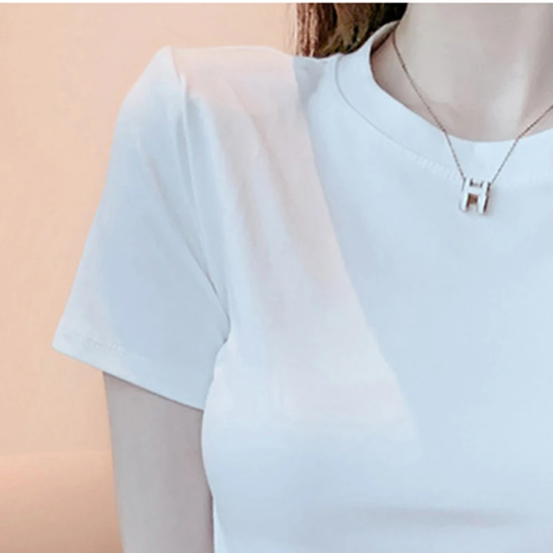 LJSXLS Summer Irregular Short Sleeve T-shirt Female Pure Cotton Slim O-Neck Tee Shirts Womens Black Casual Tops Women Clothes
LJSXLS Summer Irregular Short Sleeve T-shirt Female Pure Cotton Slim O-Neck Tee Shirts Womens Black Casual Tops Women Clothes