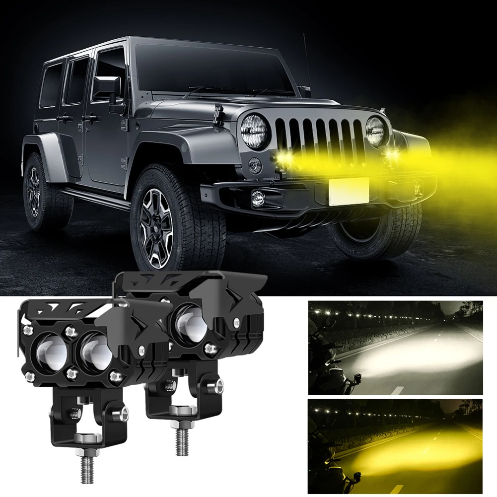 LED Motorcycle Car Auxiliary Light 9-30V 6000LM White Amber Hi Lo Beam Projector Light Spotlight Fog Light for Motorcycle Field
LED Motorcycle Car Auxiliary Light 9-30V 6000LM White Amber Hi Lo Beam Projector Light Spotlight Fog Light for Motorcycle Field