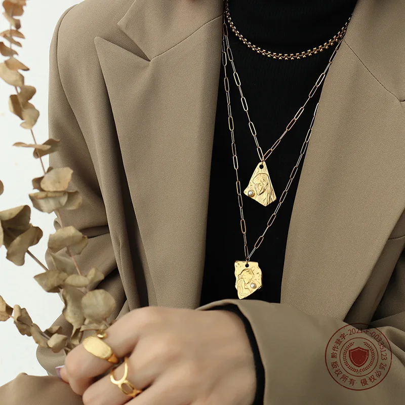 Minar Personality Gold Irregular Coin Adstract Head Portrait Pendant Necklace for Women Baroque Pearl Titanium Steel Necklaces
Minar Personality Gold Irregular Coin Adstract Head Portrait Pendant Necklace for Women Baroque Pearl Titanium Steel Necklaces