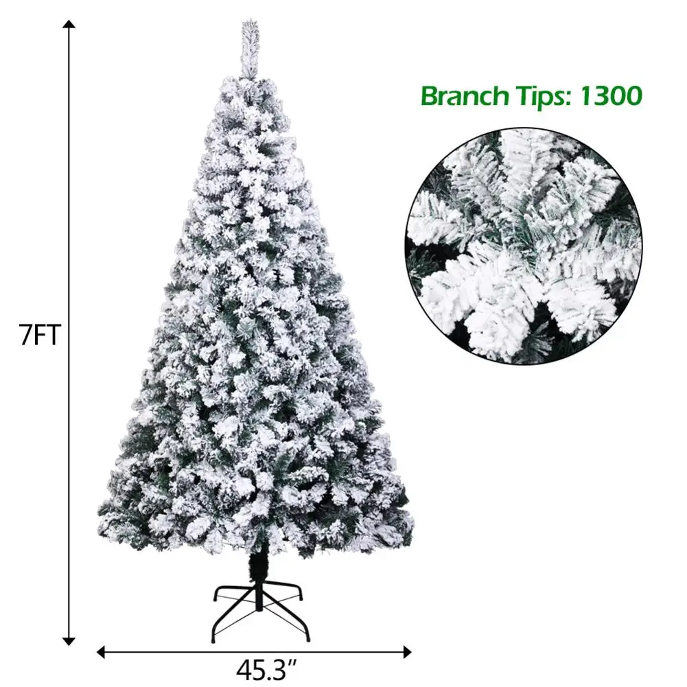 7FT Artificial PVC Christmas Tree For Home Party Christmas Decoration 750 Branches Automatic Flocking Christmas Tree
7FT Artificial PVC Christmas Tree For Home Party Christmas Decoration 750 Branches Automatic Flocking Christmas Tree