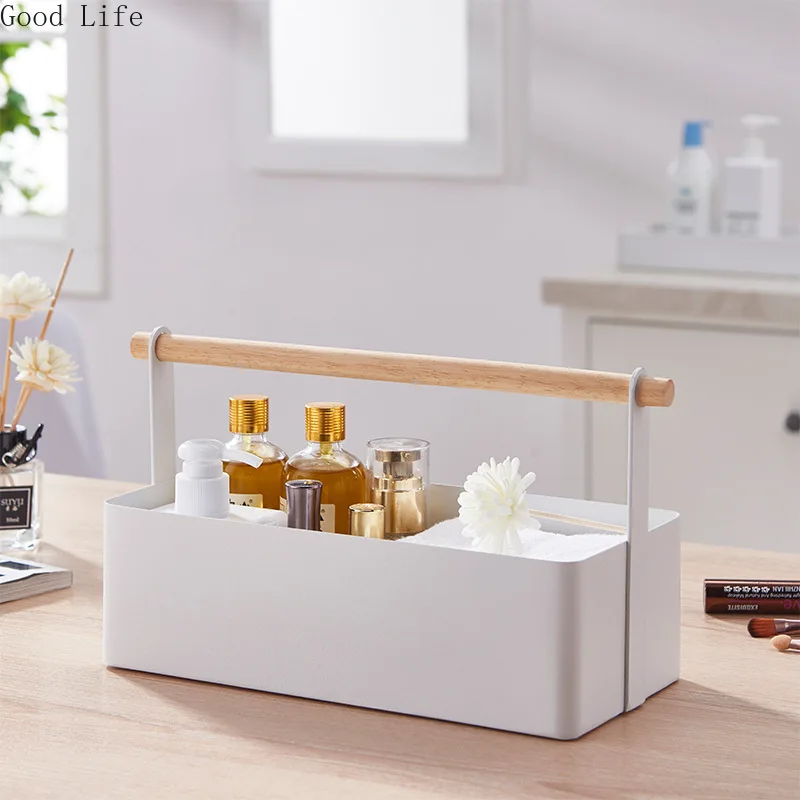 Japanese-Style Simple Jewelry And Cosmetics Metal Storage Box Wooden Handle Sundries Sorting Basket
Japanese-Style Simple Jewelry And Cosmetics Metal Storage Box Wooden Handle Sundries Sorting Basket