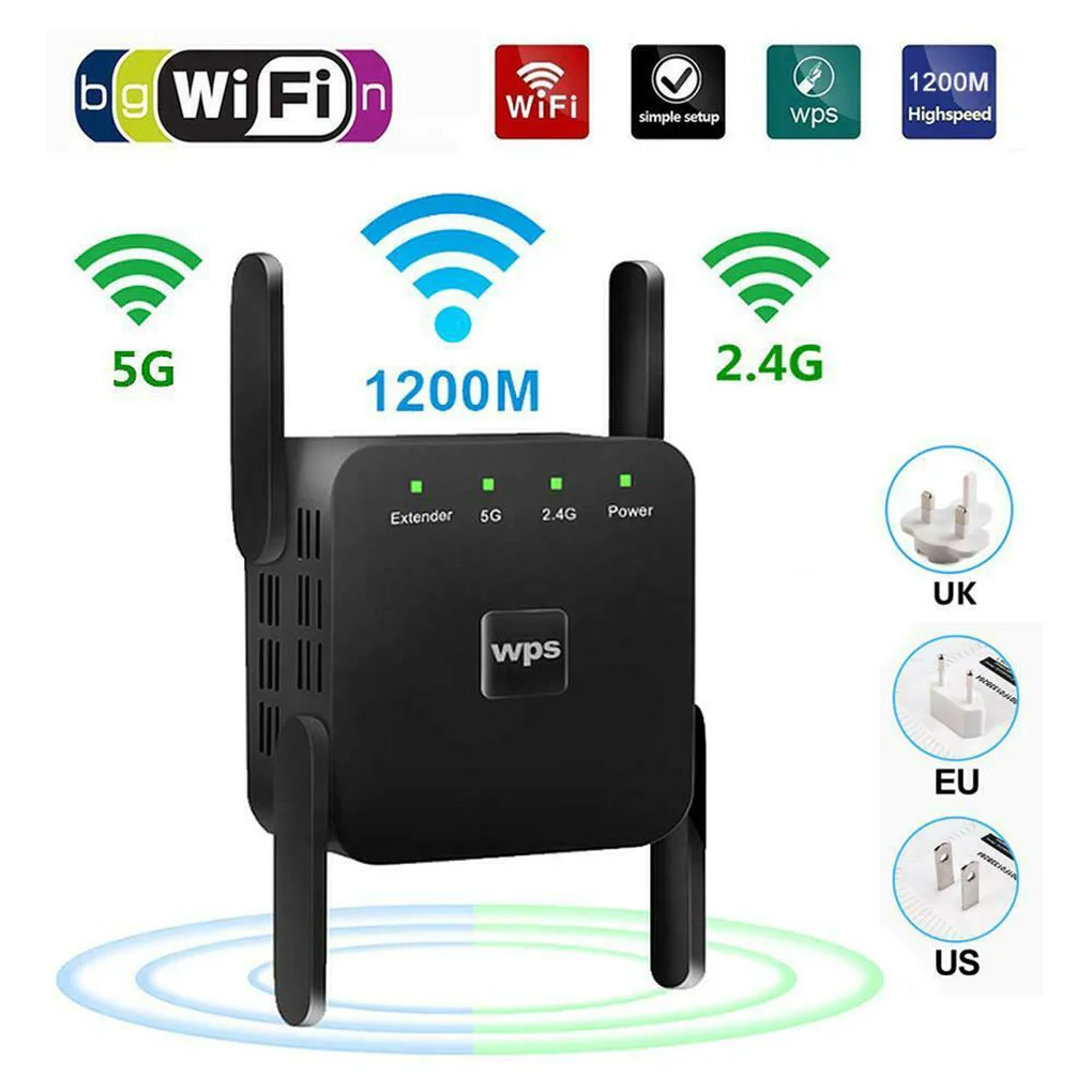 Dual Band 2.4G 5G Wifi Repeater Wifi Signal Booster Amplifier Wireless Signal Range Extender
Dual Band 2.4G 5G Wifi Repeater Wifi Signal Booster Amplifier Wireless Signal Range Extender
