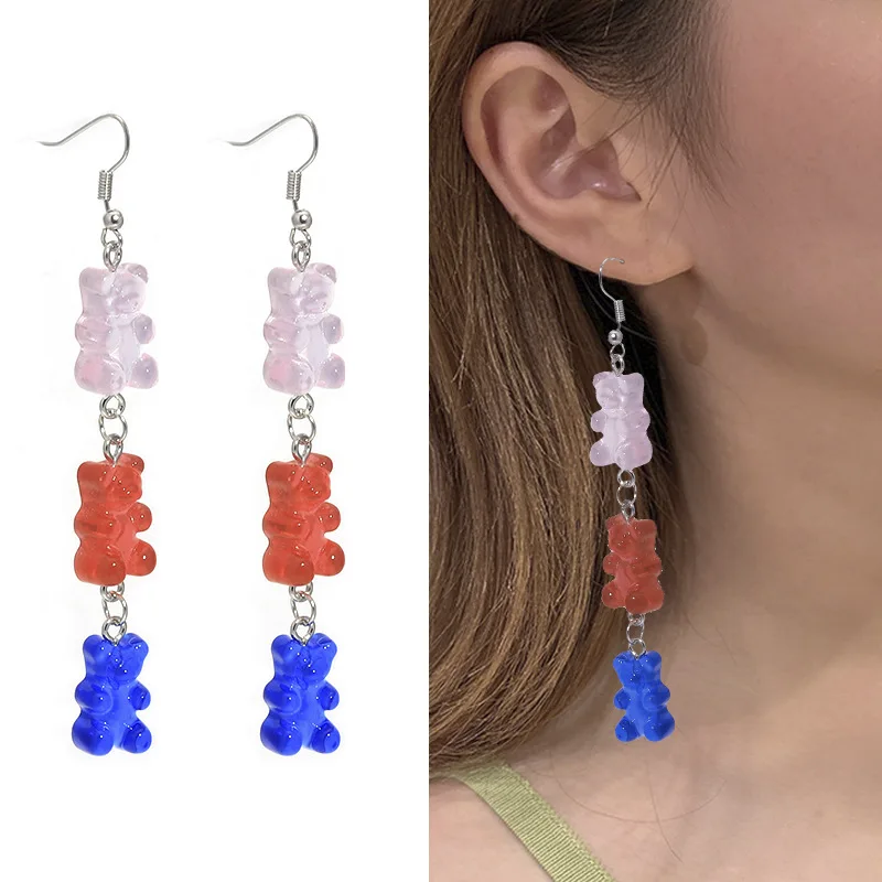 New Fashion Sequins Resin Gummy Bear Dangle Earrings for Women Girl DIY Cartoon Animal Bear Earrings Creative Drop Jewelry Gifts
New Fashion Sequins Resin Gummy Bear Dangle Earrings for Women Girl DIY Cartoon Animal Bear Earrings Creative Drop Jewelry Gifts