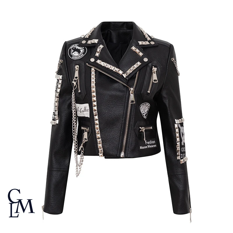 New Fashion Women's Graffiti Rivet beading Pu Leather Coats Women Chains Sticthing Leather Jacket Punk Rock Cropped Jacket 3XL
New Fashion Women's Graffiti Rivet beading Pu Leather Coats Women Chains Sticthing Leather Jacket Punk Rock Cropped Jacket 3XL