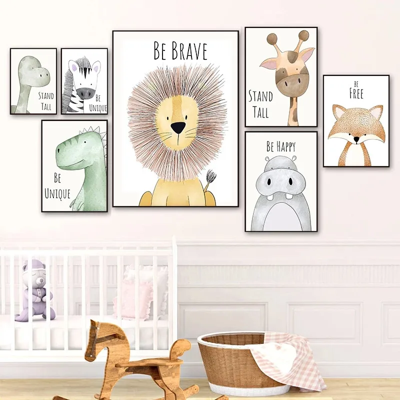 Simple Cute Animal Posters and Pints Nordic Nursery Cartoon Wall Art Pictures Lion Elephant Canvas Painting Baby Room Decor
Simple Cute Animal Posters and Pints Nordic Nursery Cartoon Wall Art Pictures Lion Elephant Canvas Painting Baby Room Decor