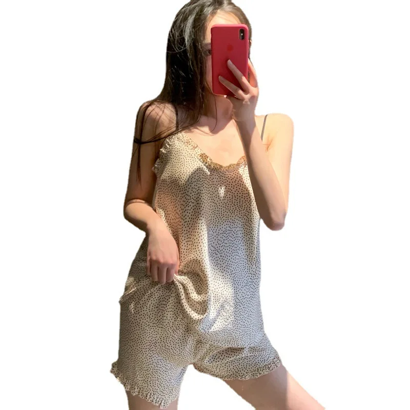 Women Polka Dot 2PCS Pajamas Set Sexy Strap Top Nightgown&Shorts Pyjamas Suit Summer Lounge Sleepwear Nightwear Fashion Homewear
Women Polka Dot 2PCS Pajamas Set Sexy Strap Top Nightgown&Shorts Pyjamas Suit Summer Lounge Sleepwear Nightwear Fashion Homewear