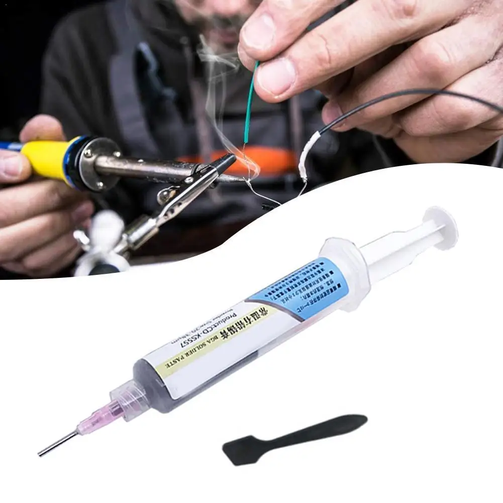 10CC Tin Solder Paste No-clean Leaded Sn63/Pb37 Syringe Tin Liquid Flux Melting Point 183℃ BGA PCB SMD Soldering Cream Tools
10CC Tin Solder Paste No-clean Leaded Sn63/Pb37 Syringe Tin Liquid Flux Melting Point 183℃ BGA PCB SMD Soldering Cream Tools