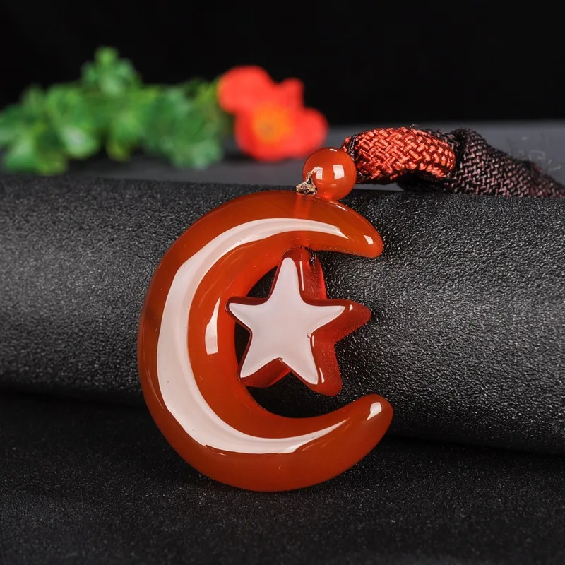 Natural Ice-white Chalcedony Pendant Jewelry Fine Jewelry Star moon Agate Sunshine Moon Pendant Necklace Sweater chain Jewelry
Natural Ice-white Chalcedony Pendant Jewelry Fine Jewelry Star moon Agate Sunshine Moon Pendant Necklace Sweater chain Jewelry