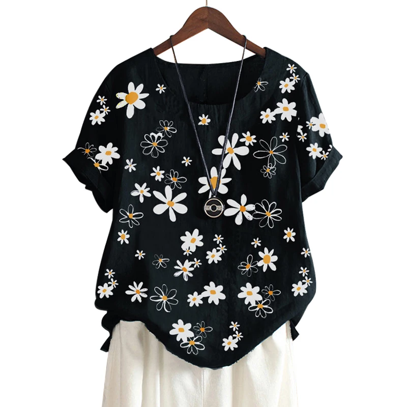 Floral Print Oversized T-shirts Women Casual O-neck Short Sleeve Hem Asymmetrical Loose T-shirt Tops Plus Size Summer 2021
Floral Print Oversized T-shirts Women Casual O-neck Short Sleeve Hem Asymmetrical Loose T-shirt Tops Plus Size Summer 2021