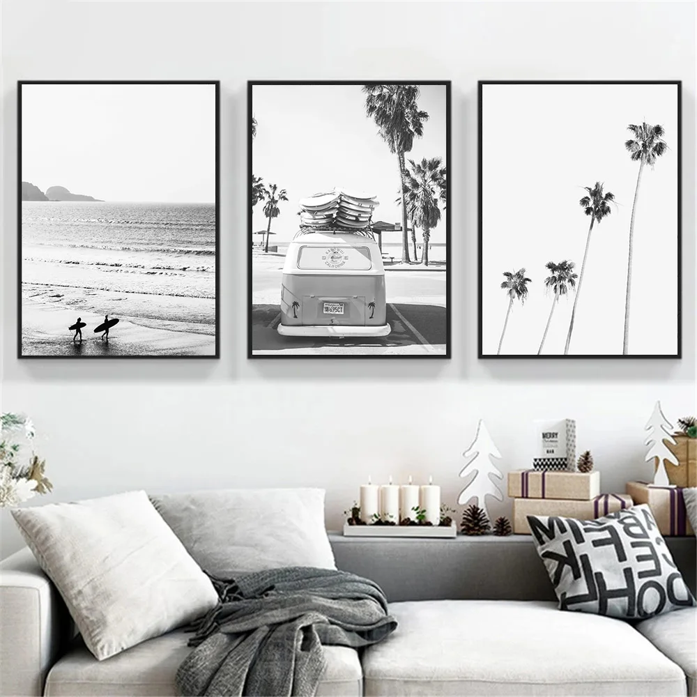 Beach Waves Landscape Poster Black And White Surf Canvas Painting Coconut Tree Wall Art Print Nordic Wall Pictures Home Decor
Beach Waves Landscape Poster Black And White Surf Canvas Painting Coconut Tree Wall Art Print Nordic Wall Pictures Home Decor