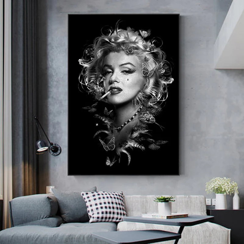 Black and White Smoking Portrait Canvas Painting Girl Poster and Prints Wall Art Picture for Home Decor Cuadros
Black and White Smoking Portrait Canvas Painting Girl Poster and Prints Wall Art Picture for Home Decor Cuadros