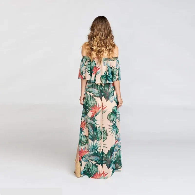 Europe and America Holiday Beach WOMEN'S Dress Printed Tee Dress Slit Transparent Big Hemline Elastic Waist Long Woman Dress
Europe and America Holiday Beach WOMEN'S Dress Printed Tee Dress Slit Transparent Big Hemline Elastic Waist Long Woman Dress