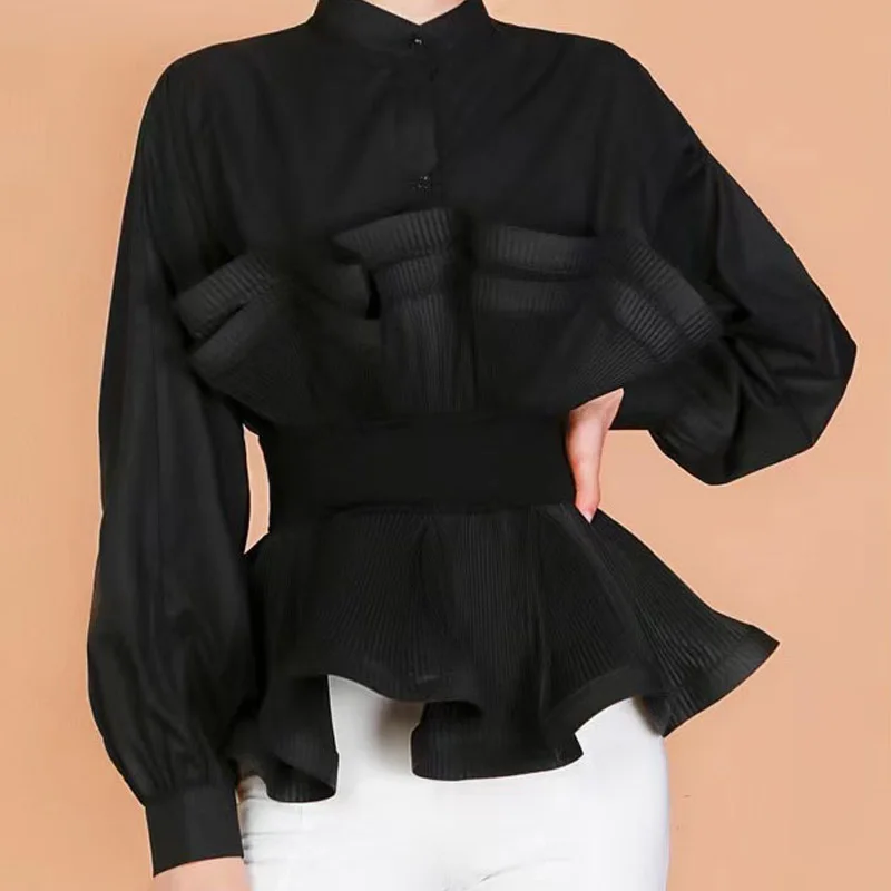 High-quality African Three-dimensional Decoration Ruffle Long Sleeve Blouse England Fashion COTTON Button Up Shirt Harajuku 
High-quality African Three-dimensional Decoration Ruffle Long Sleeve Blouse England Fashion COTTON Button Up Shirt Harajuku