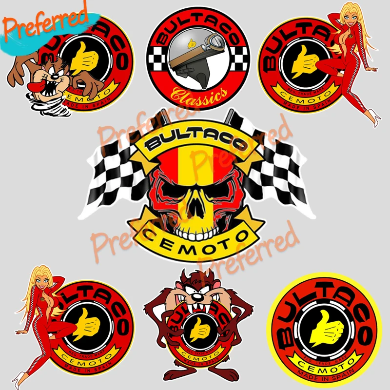High Quality Decal Motocross Racing Laptop Helmet Trunk Wall Vinyl Car Sticker Die-Cut for Bultaco and TT Taz Sticker
High Quality Decal Motocross Racing Laptop Helmet Trunk Wall Vinyl Car Sticker Die-Cut for Bultaco and TT Taz Sticker