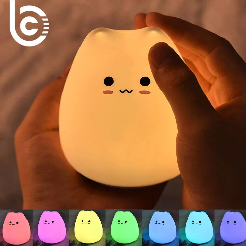 LED Night Lamp Touch Sensor Cat Silicone Animal Light Colorful Child Holiday Gift Sleepping Creative Bedroom Desktop Decor Lamp
LED Night Lamp Touch Sensor Cat Silicone Animal Light Colorful Child Holiday Gift Sleepping Creative Bedroom Desktop Decor Lamp