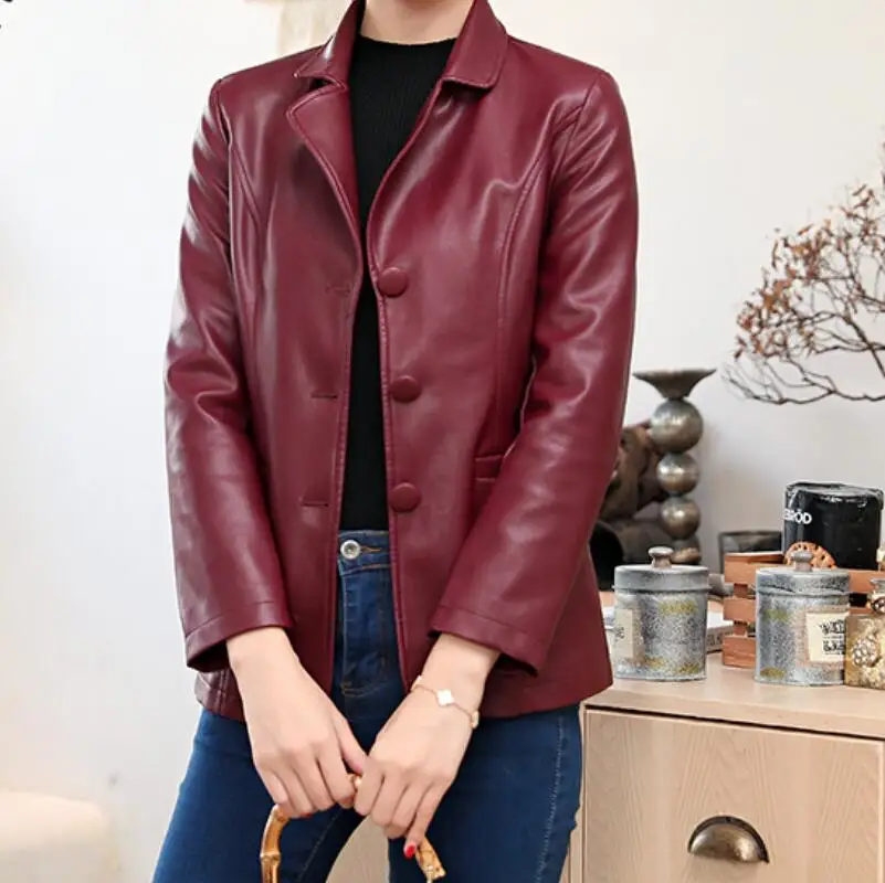 Spring And Autumn Women's New PU Leather Lapel Fashion Trend Mid-length Versatile Casual Motorcycle Jacket M-3XL 
Spring And Autumn Women's New PU Leather Lapel Fashion Trend Mid-length Versatile Casual Motorcycle Jacket M-3XL