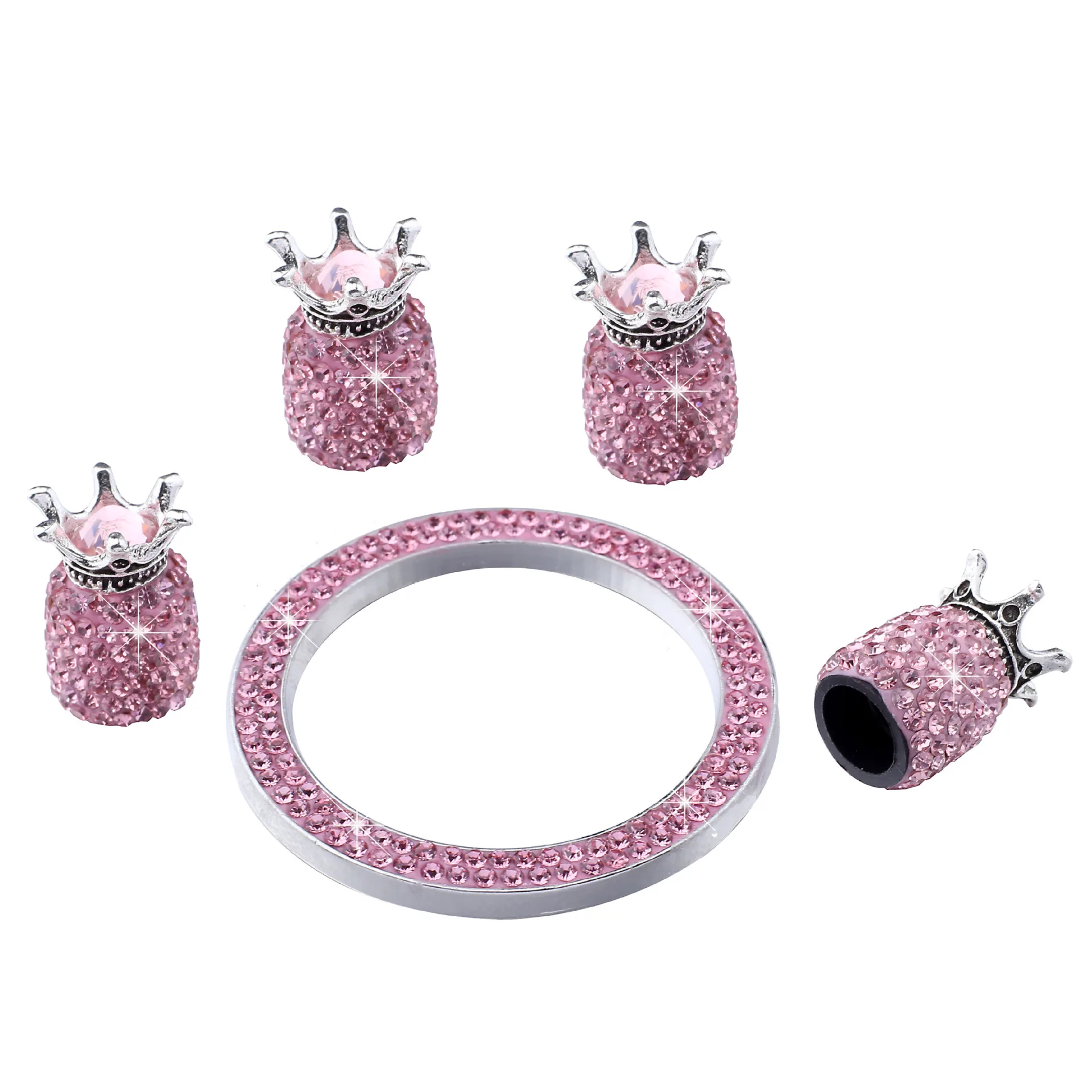 Car One Button Start Stickers Crown Valve Mouth Cap Set Auto Ignition Start Trim Ring Diamond-inset Valve Core Car Accessories
Car One Button Start Stickers Crown Valve Mouth Cap Set Auto Ignition Start Trim Ring Diamond-inset Valve Core Car Accessories