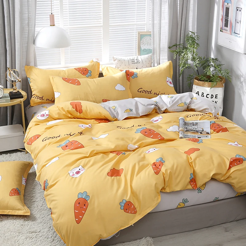 Kawaii Cartoon Carrot Yellow Comforter Bedding Set Cute Luxury Fashion King Queen Twin Size Bed Linen Duvet Cover Set Gifts
Kawaii Cartoon Carrot Yellow Comforter Bedding Set Cute Luxury Fashion King Queen Twin Size Bed Linen Duvet Cover Set Gifts