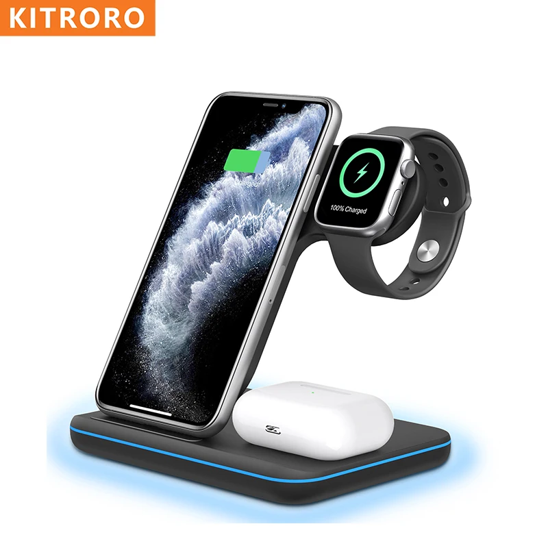 KITRORO 3 in 1 Induction Qi Wireless Charger Fast Charging Holder For iPhone 12Pro MAX/11/Xs Samsung For Apple Watch Charger Air
KITRORO 3 in 1 Induction Qi Wireless Charger Fast Charging Holder For iPhone 12Pro MAX/11/Xs Samsung For Apple Watch Charger Air