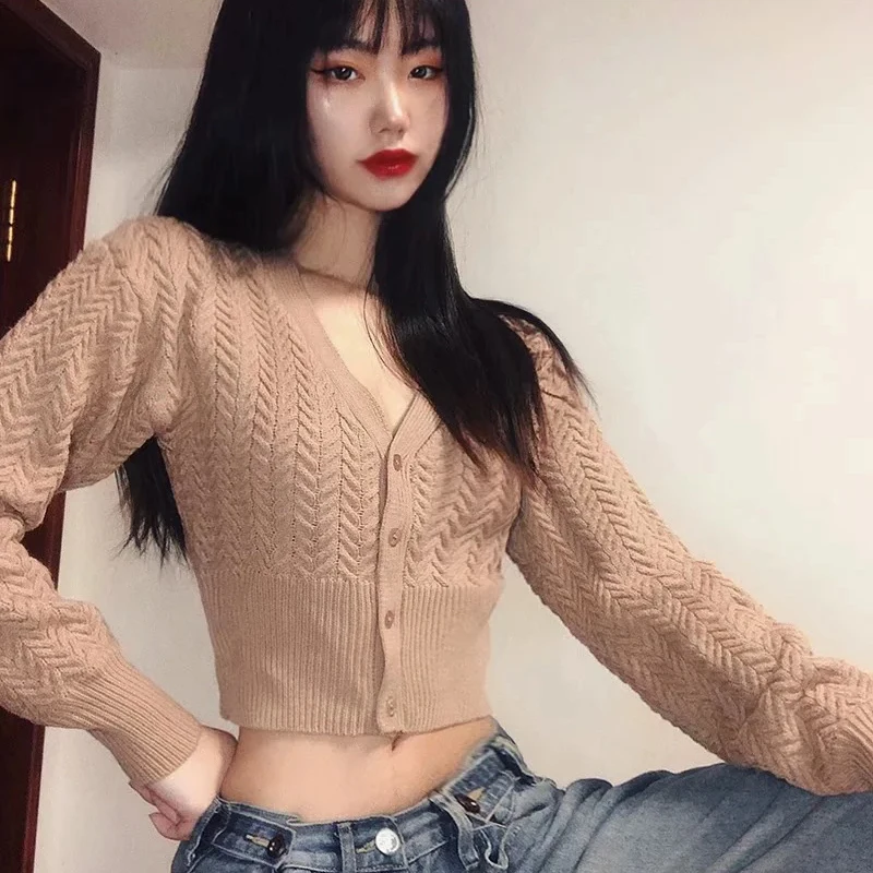 HWLZLTZHT Winter Knit Cardigan Women Autumn Cashmere Sweater Long Sleeve Coat Top V Neck Loose Short Knitted Jacket For Women
HWLZLTZHT Winter Knit Cardigan Women Autumn Cashmere Sweater Long Sleeve Coat Top V Neck Loose Short Knitted Jacket For Women