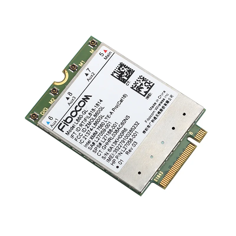 Fibocom L860-GL 4G Module Wlan Card for HP Elitebook X360 830 840 850 LTE-A Pro cat16 1Gbps SPS#L27188-001 Wireless Card WWAN
Fibocom L860-GL 4G Module Wlan Card for HP Elitebook X360 830 840 850 LTE-A Pro cat16 1Gbps SPS#L27188-001 Wireless Card WWAN